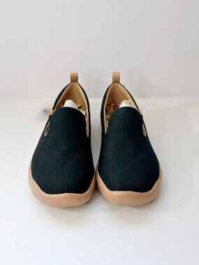 Men’s Size 8.5 UIN Barcelona Canvas Black Slip-On Shoes Casual Travel Comfort